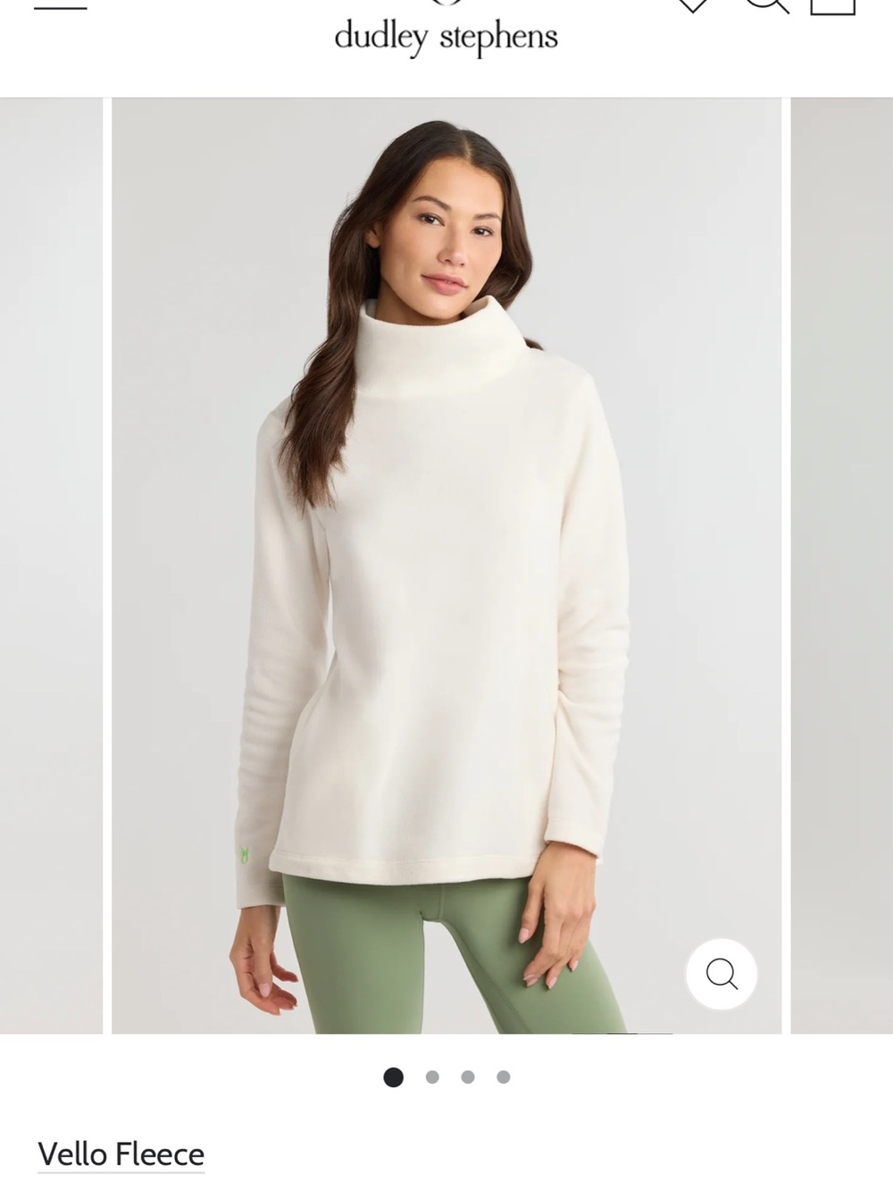 Dudley Stephens Cream Vello Fleece Turtleneck